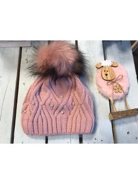 PINK NUDE PEARL HAT